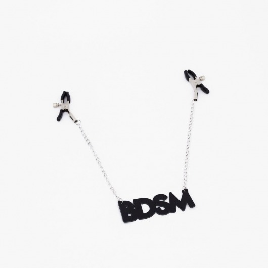 Зажимы на соски с кожаной подвеской BDSM - Crazy Handmade - купить с доставкой в Нальчике