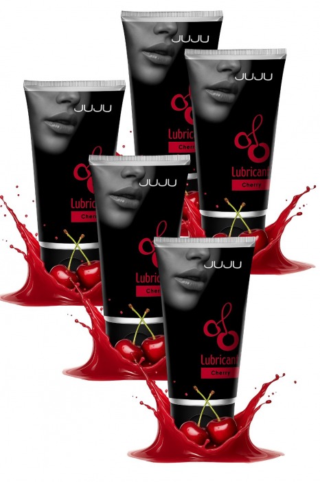 Набор из 5 съедобных лубрикантов JUJU со вкусом вишни - JuJu - купить с доставкой в Нальчике Набор из 5 съедобных лубрикантов JUJU со вкусом вишни - JuJu - купить с доставкой в Нальчике