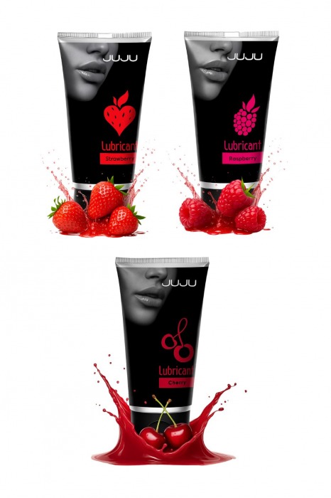 Набор из 3 съедобных лубрикантов JUJU (клубника, малина, вишня) - JuJu - купить с доставкой в Нальчике Набор из 3 съедобных лубрикантов JUJU (клубника, малина, вишня) - JuJu - купить с доставкой в Нальчике