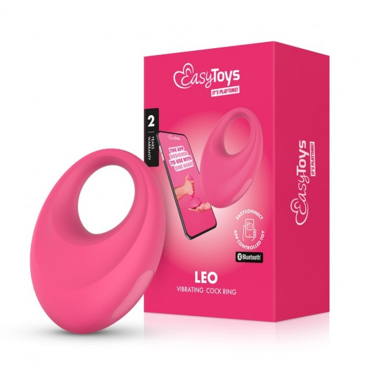 Розовое интерактивное эрекционное виброкольцо Leo - Easy toys - в Нальчике купить с доставкой