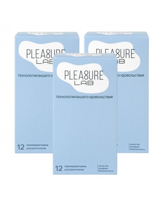 Набор из 3 упаковок ультратонких презервативов Pleasure Lab (по 12 шт.) - Pleasure Lab - купить с доставкой в Нальчике Набор из 3 упаковок ультратонких презервативов Pleasure Lab (по 12 шт.) - Pleasure Lab - купить с доставкой в Нальчике
