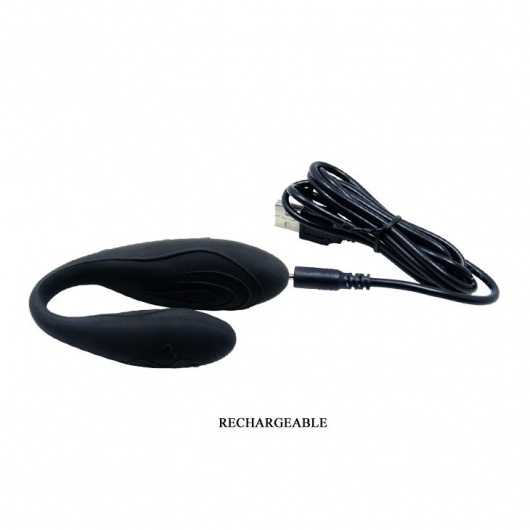 Чёрный вибромассажер для пар Indulgence Plus с ДУ - Baile