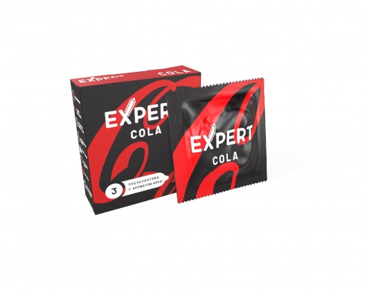 Презервативы с ароматом колы Expert Cola - 3 шт. - Expert - купить с доставкой в Нальчике