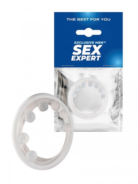 Эрекционное кольцо с мягкой стимулирующей насадкой - Sex Expert - в Нальчике купить с доставкой