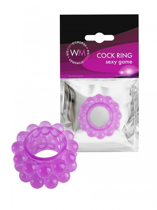 Лиловое эрекционное кольцо с 2 рядами стимулирующих шариков - Erowoman-Eroman - в Нальчике купить с доставкой