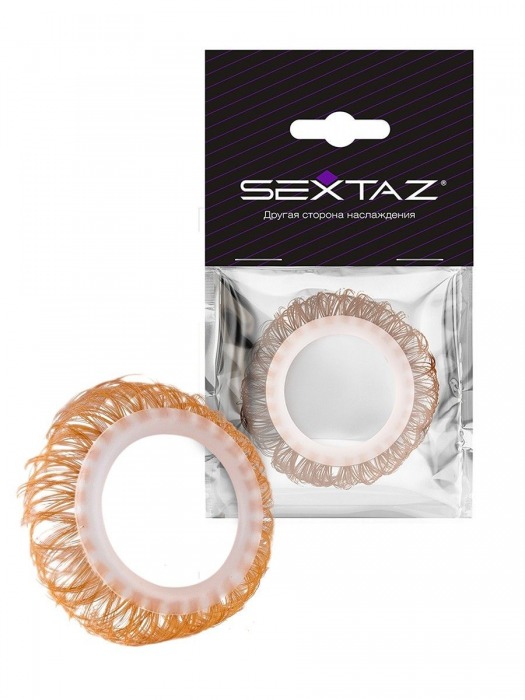 Эрекционное кольцо с бежевыми «ресничками» - Sextaz - в Нальчике купить с доставкой