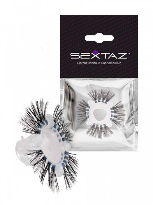Эластичное эрекционное кольцо с черными «ресничками» - Sextaz - в Нальчике купить с доставкой