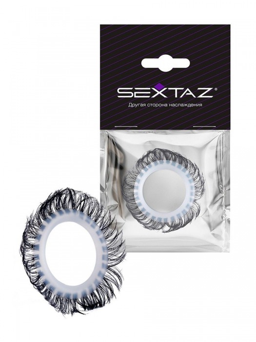 Эластичное эрекционное колечко с черными «ресничками» - Sextaz - в Нальчике купить с доставкой