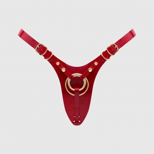 Красный пояс для фиксации насадок Strap-On-Me Leatherette Harness Fabulous - Strap-on-me - купить с доставкой в Нальчике