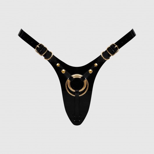 Черный пояс для фиксации насадок Strap-On-Me Leatherette Harness Fabulous - Strap-on-me - купить с доставкой в Нальчике