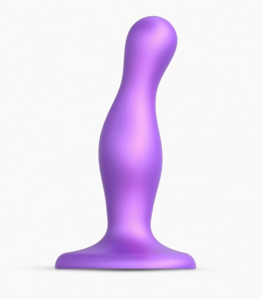Фиолетовая насадка Strap-On-Me Dildo Plug Curvy size S - Strap-on-me - купить с доставкой в Нальчике