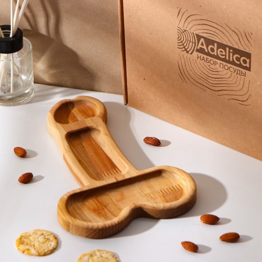 Деревянное блюдо для подачи в форме члена (25 х 16,5 х 1,7 см) - Сима-Ленд - купить с доставкой в Нальчике