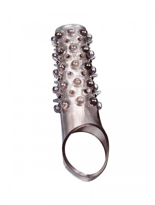 Дымчатая насадка на пенис с шипами и выпуклостями - 12 см. - Sex Expert - в Нальчике купить с доставкой