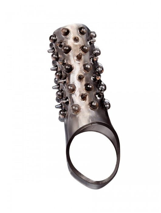 Дымчатая насадка на пенис с шипами и выпуклостями - 12,5 см. - Sex Expert - в Нальчике купить с доставкой