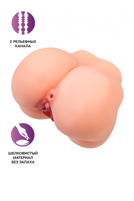 Реалистичный мастурбатор в форме попки с 2 любовными входами - No Name - в Нальчике купить с доставкой