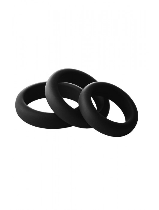 Набор из 3 черных эрекционных колец Smooth Silicone Cockring Pack - Dream Toys - в Нальчике купить с доставкой