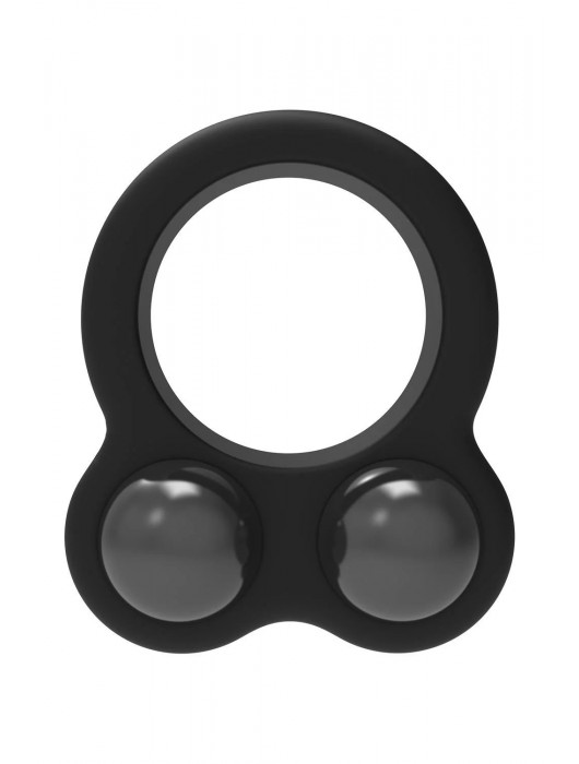 Черное эрекционное кольцо с утяжелителями Cockring Dual Weight - Dream Toys - в Нальчике купить с доставкой