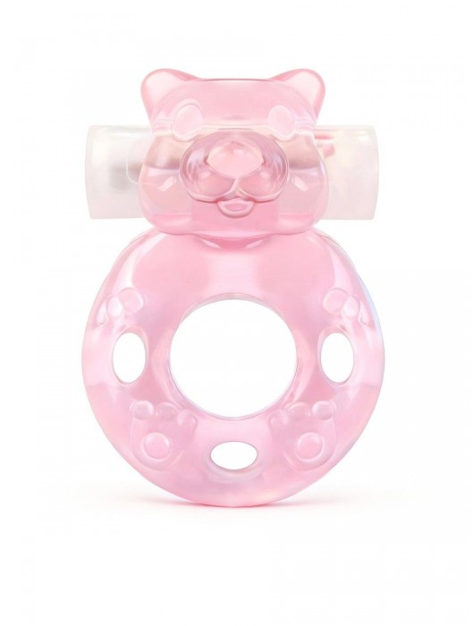 Розовое эрекционное виброкольцо в форме мишки - 1137 - в Нальчике купить с доставкой