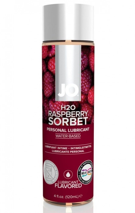 Лубрикант на водной основе с ароматом малины JO Flavored Raspberry Sorbet - 120 мл. - System JO - купить с доставкой в Нальчике