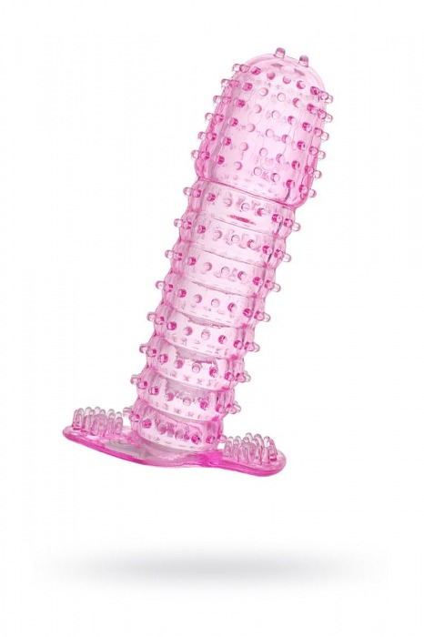 Гелевая розовая насадка с шипами - 12 см. - Toyfa Basic - в Нальчике купить с доставкой
