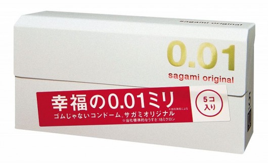 Супер тонкие презервативы Sagami Original 0.01 - 5 шт. - Sagami - купить с доставкой в Нальчике