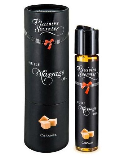 Массажное масло с ароматом карамели Huile de Massage Gourmande Caramel - 59 мл. - Plaisir Secret - купить с доставкой в Нальчике