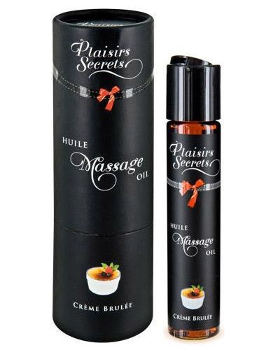 Массажное масло с ароматом крем брюле Huile de Massage Gourmande Creme Brulée - 59 мл. - Plaisir Secret - купить с доставкой в Нальчике