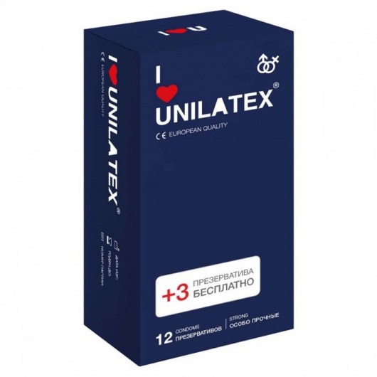 Ультрапрочные презервативы Unilatex Extra Strong - 12 шт. + 3 шт. в подарок - Unilatex - купить с доставкой в Нальчике