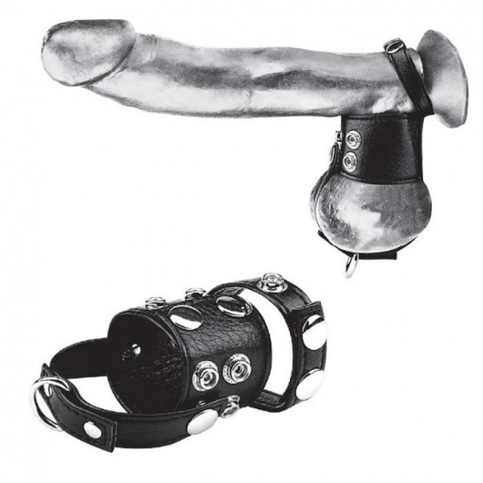 Утяжка на пенис и мошонку Cock Ring With 1.5  Ball Stretcher And Optional Weight Ring - BlueLine - купить с доставкой в Нальчике