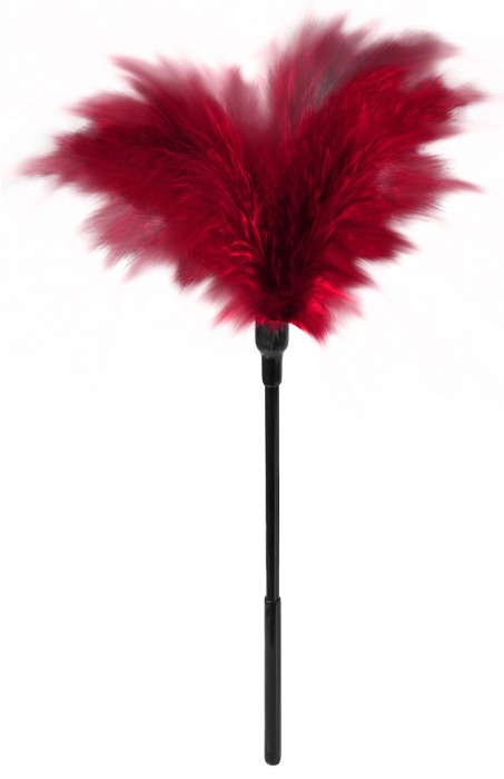 Пластиковая метелочка с красными пёрышками Small Feather Tickler - 32 см. - Blush Novelties - купить с доставкой в Нальчике