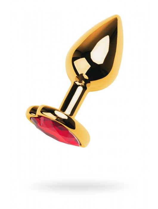 Золотистая анальная пробка с кристаллом-сердцем - 7,5 см. - ToyFa - купить с доставкой в Нальчике