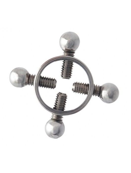Серебристые зажимы для сосков на винтах - ToyFa - купить с доставкой в Нальчике