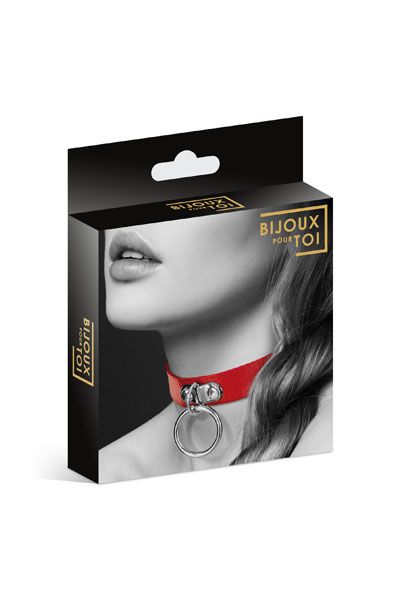 Красный узенький чокер с кольцом - Bijoux Pour Toi - купить с доставкой в Нальчике