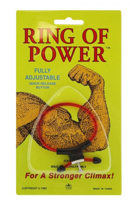 Красно-чёрное эрекционное кольцо с утяжкой RING OF POWER ADJUSTABLE RING - NMC - в Нальчике купить с доставкой