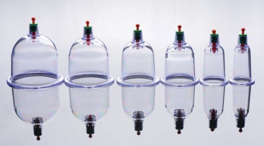 Набор помп для стимуляции Sukshen 6 Piece Cupping Set with Acu-Points - XR Brands