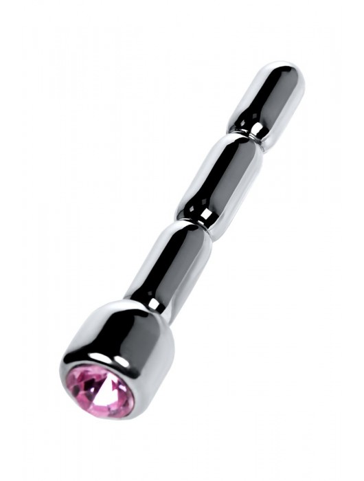 Серебристый уретральный плаг со стразом - 7 см. - ToyFa - купить с доставкой в Нальчике