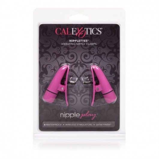 Розовые зажимы на соски с вибрацией Nipple Play Nipplettes - California Exotic Novelties - купить с доставкой в Нальчике