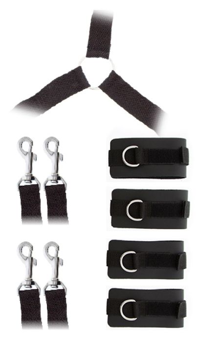 Комплект наручников и поножей LUXURIOUS BED RESTRAINT CUFF SET - Blush Novelties - купить с доставкой в Нальчике