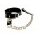 Черный ошейник с поводком из эко-кожи - БДСМ Арсенал - купить с доставкой в Нальчике